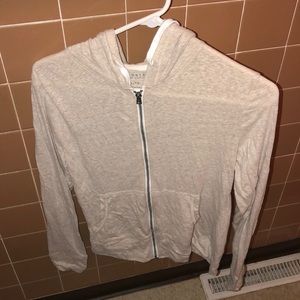 Tan heather zip up hoodie